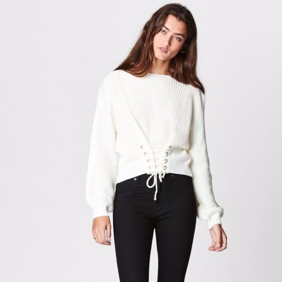 💕LF SEEK THE LABEL Chunky Corset Lace Up Sweater - Picture 5 of 8